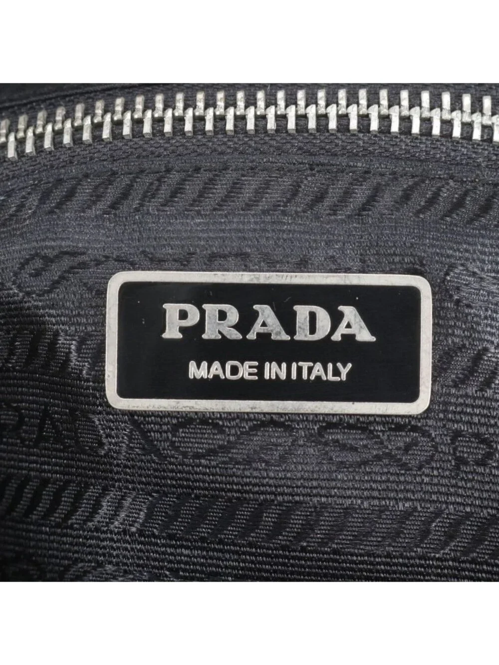 Prada Tessuto Nylon Triangle Logo Leather Shoulder Bag Crossbody Messenger Black